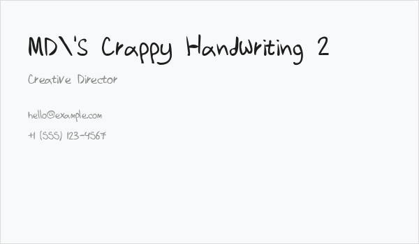 MD's Crappy Handwriting 2 Business Card