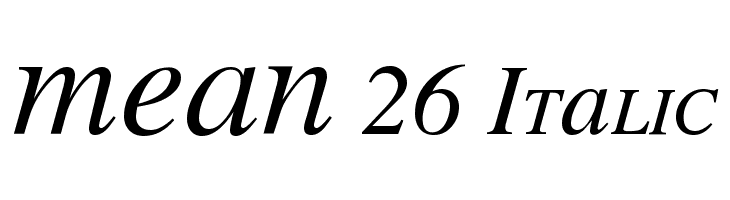 MEAN 26 Italic  Frei Schriftart Herunterladen
