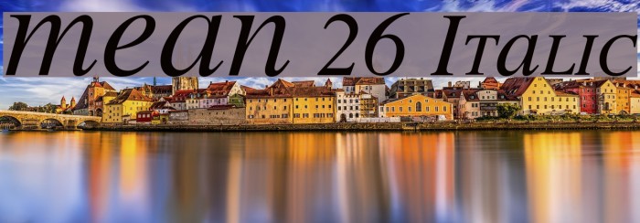 MEAN 26 Italic Fonte examples