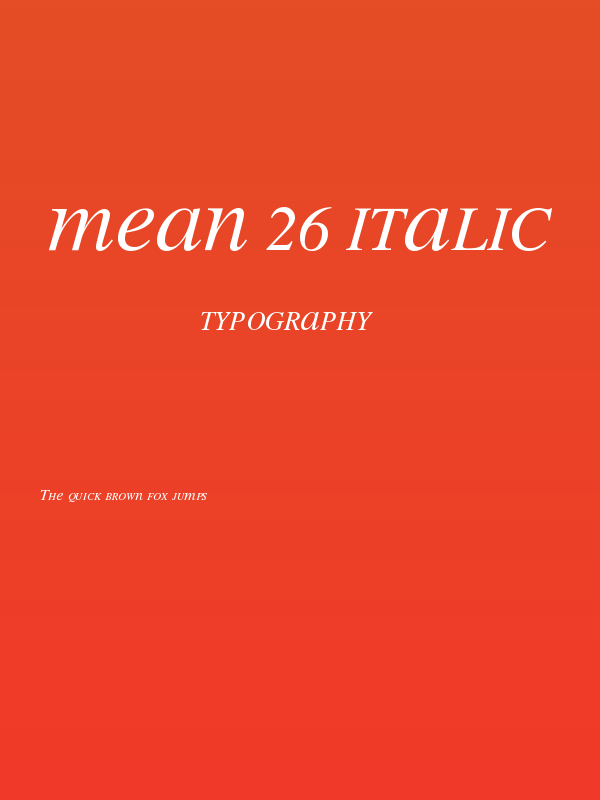 MEAN 26 Italic Poster