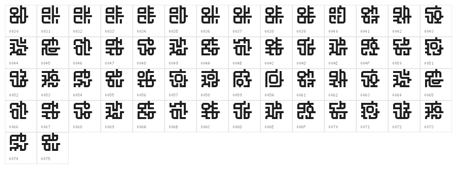 MECCHA_GO Character Map