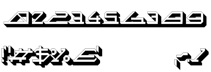 MEGA SLANT LINE 3D Font OTHER CHARS