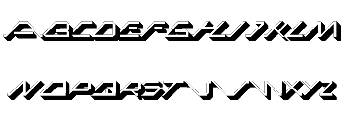 MEGA SLANT LINE 3D Font LOWERCASE