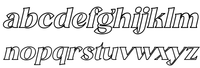 MELISA OUTLINE Italic Font LOWERCASE