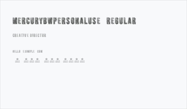 MERCURYBWPERSONALUSE-Regular Business Card