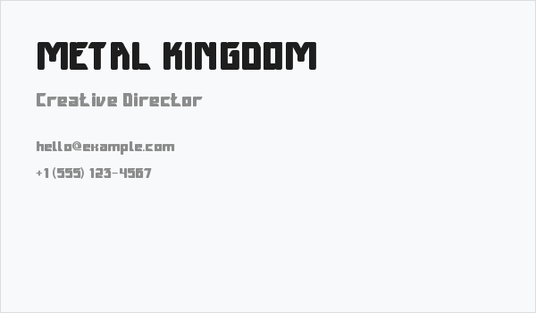 METAL KINGDOM Business Card