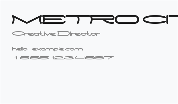 METRO CITY Business Card