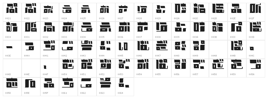 MEcanicules Character Map