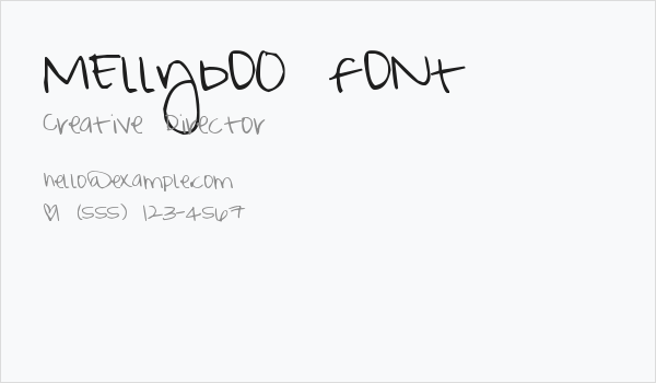 MEllybO0 fONt Business Card