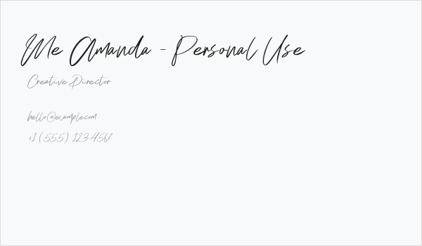 Me Amanda - Personal Use Business Card