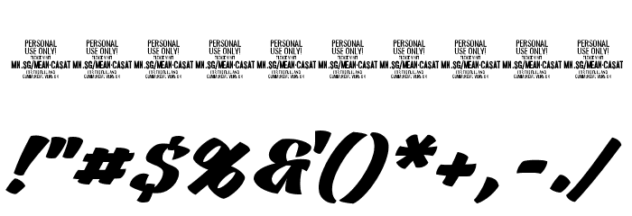 Mean Casat Bold PERSONAL USE Font OTHER CHARS