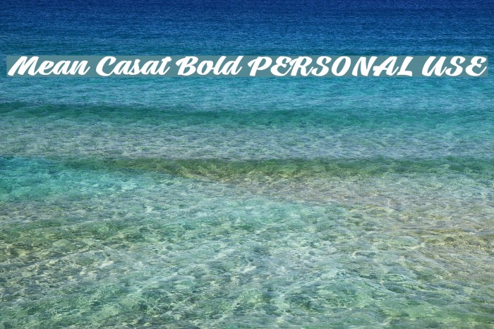 Mean Casat Bold PERSONAL USE Font examples
