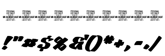 Mean Casat Fat PERSONAL USE Font OTHER CHARS