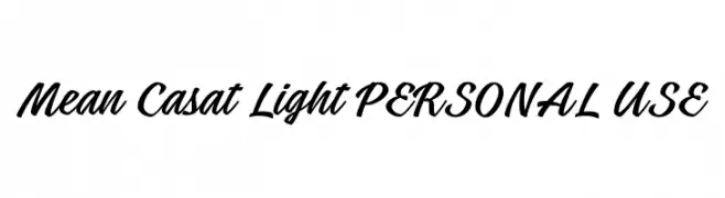 Mean Casat Light PERSONAL USE  フリーフォントのダウンロード