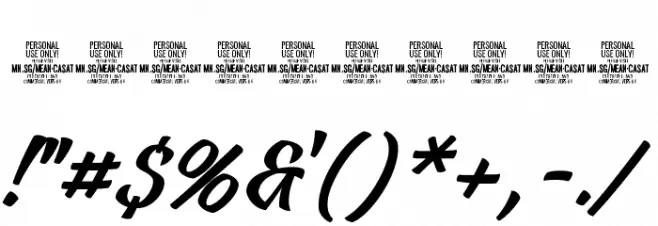 Mean Casat Light PERSONAL USE Font OTHER CHARS