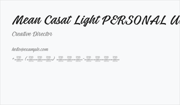 Mean Casat Light PERSONAL USE Business Card