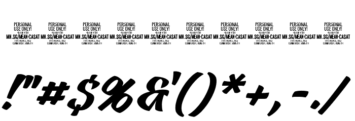 Mean Casat Med PERSONAL USE Font OTHER CHARS