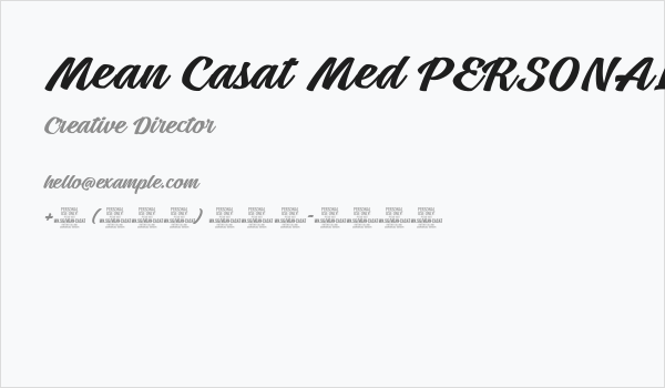 Mean Casat Med PERSONAL USE Business Card
