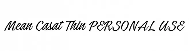 Mean Casat Thin PERSONAL USE  フリーフォントのダウンロード