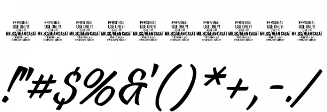Mean Casat Thin PERSONAL USE Font OTHER CHARS