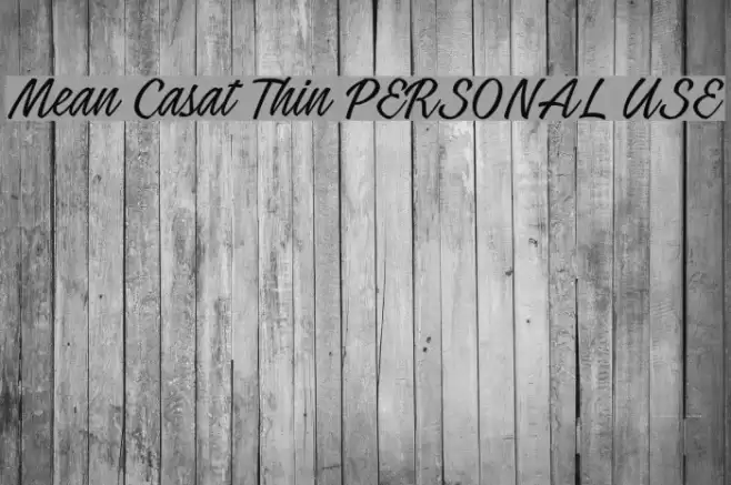 Mean Casat Thin PERSONAL USE Font examples