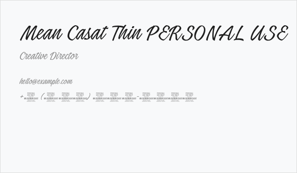 Mean Casat Thin PERSONAL USE Business Card
