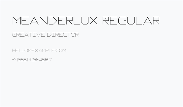 Meanderlux Regular Business Card