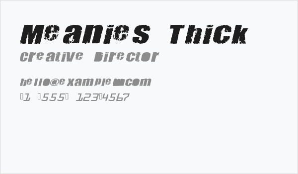 Meanies Thick Business Card