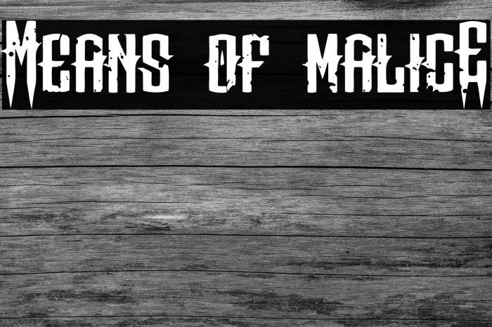 Means of malicE Font examples