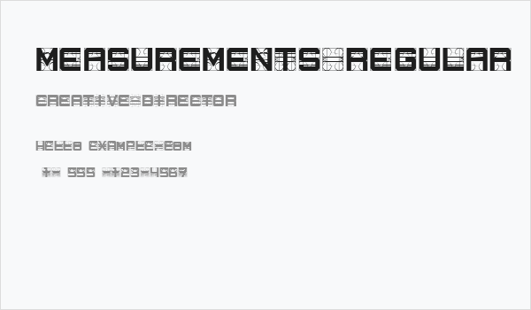 Measurements Regular Business Card