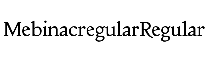 Mebinac regular Regular  font caratteri gratis