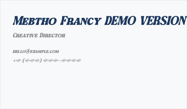 Mebtho Francy DEMO VERSION Italic Business Card