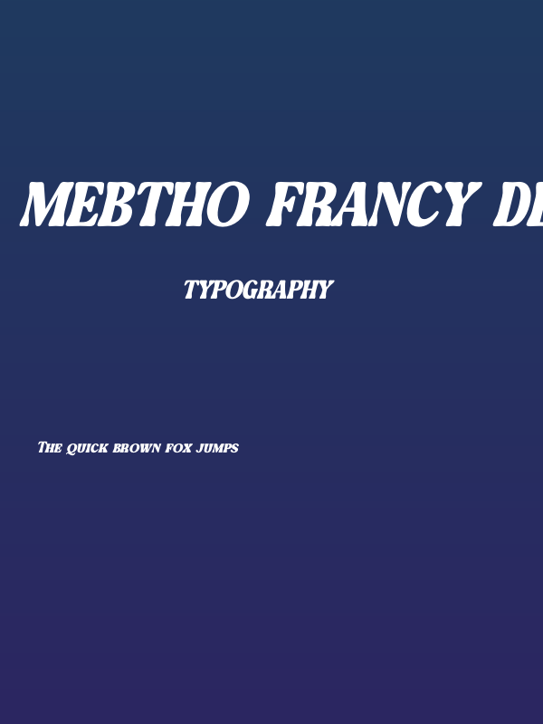 Mebtho Francy DEMO VERSION Italic Poster