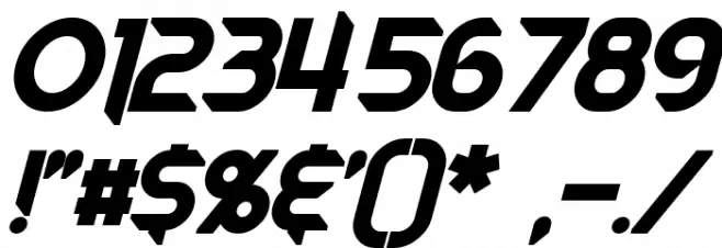 Mech Tech Bold Italic Font OTHER CHARS