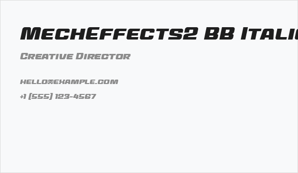 MechEffects2 BB Italic Business Card