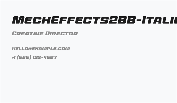 MechEffects2BB-Italic Business Card