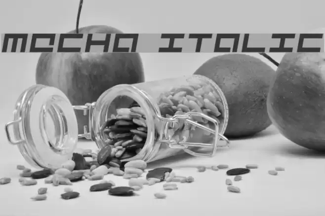 Mecha Italic Font examples