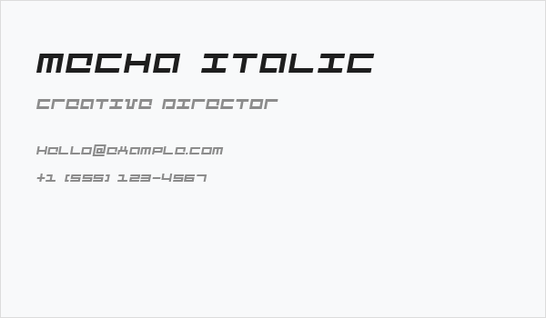 Mecha Italic Business Card