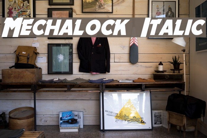 Mechalock Italic Font examples