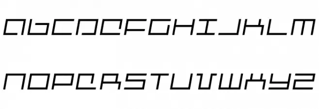 Mechanic Italic Caratteri MAIUSCOLE
