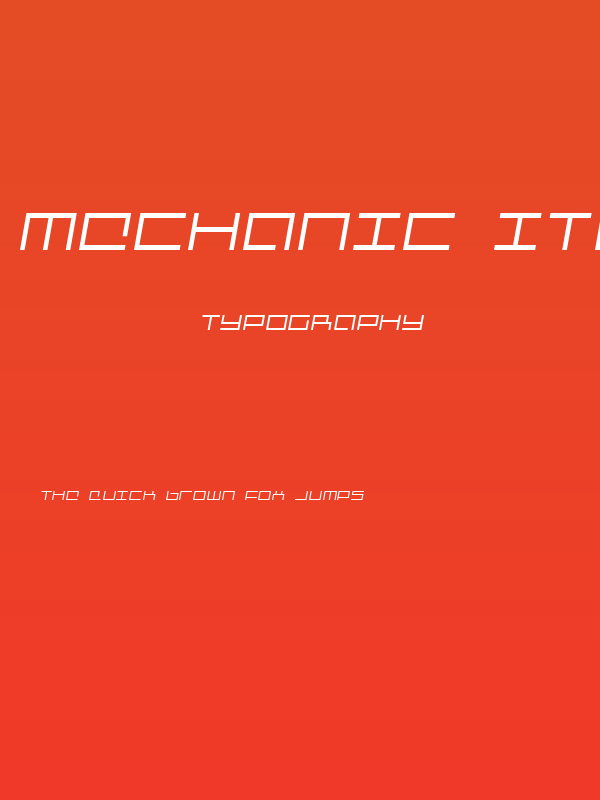 Mechanic Italic Poster
