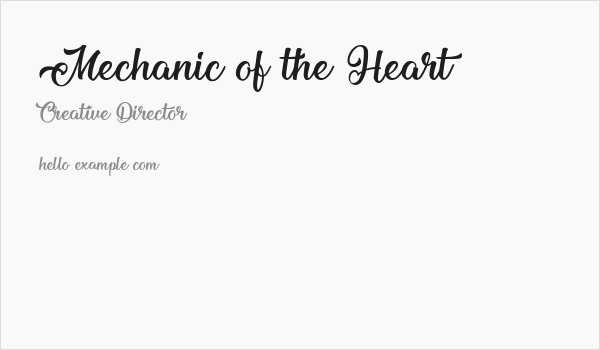 Mechanic of the Heart Business Card