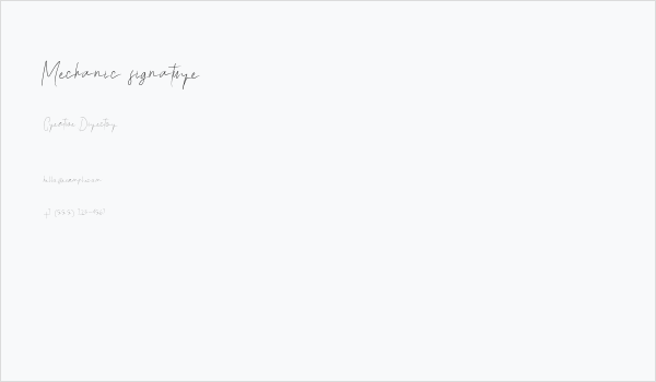 Mechanic signature Business Card