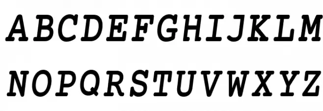 Mechanical Bold Condensed Oblique फ़ॉन्ट अपरकेस