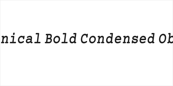 Mechanical Bold Condensed Oblique Logo
