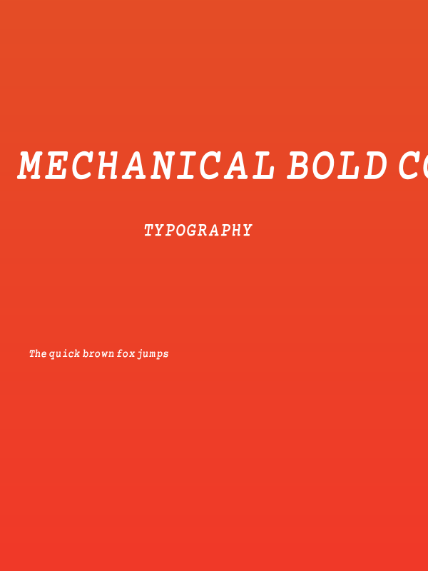 Mechanical Bold Condensed Oblique Poster