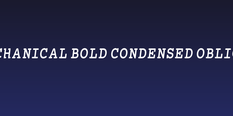 Mechanical Bold Condensed Oblique Social Header