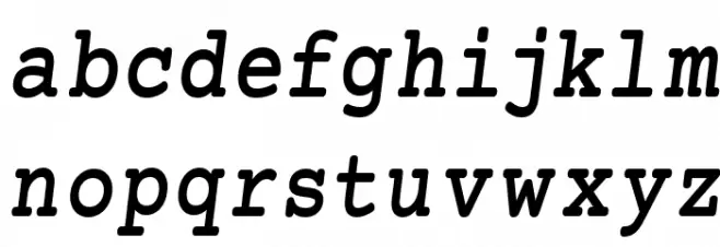 Mechanical Bold Condensed Oblique फ़ॉन्ट लोअरकेस