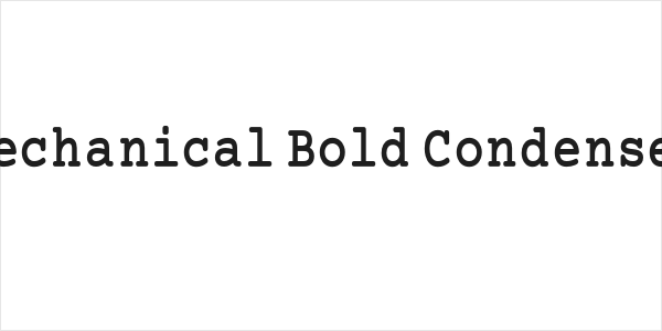 Mechanical Bold Condensed Logo