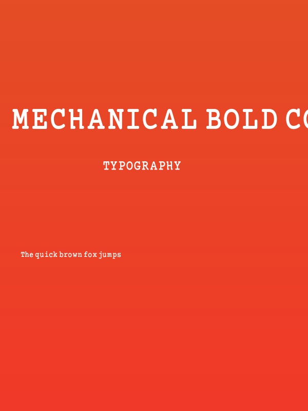 Mechanical Bold Condensed Poster